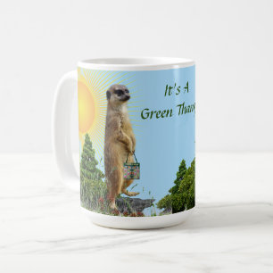 Enkel morgon 'GreenThang' Meerkat Animal Kaffemugg
