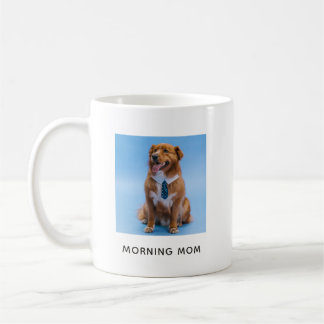 Enkel morgon-mamma personlig hundfoto kaffemugg
