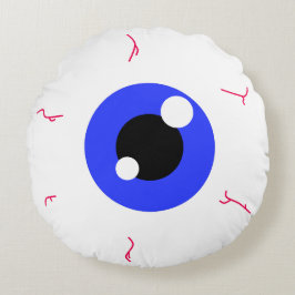 Enkel Mörk blått Eyeball Rund Kudde