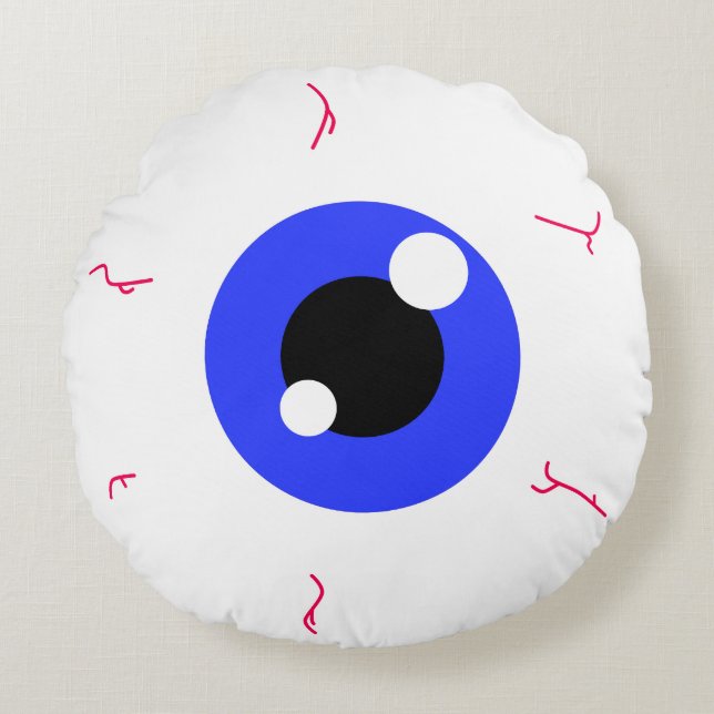 Enkel Mörk blått Eyeball Rund Kudde (Framsidan)