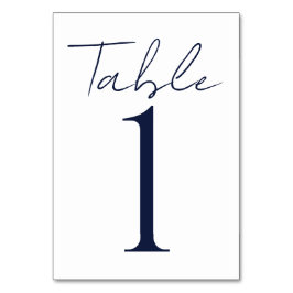 Enkel Mörk blått text Bröllop Bordsnummer