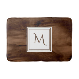 Enkel Mörk Brunius subtle Marble Modern Monogram Badrumsmatta