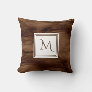 Enkel Mörk Brunius subtle Marble Modern Monogram Kudde