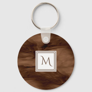 Enkel Mörk Brunius subtle Marble Modern Monogram Nyckelring