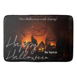 Enkel mörk-familj Happy halloween Badrumsmatta