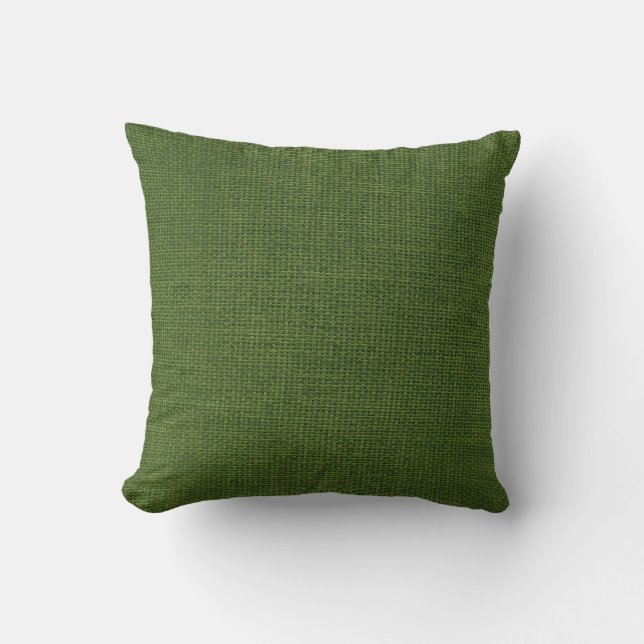 Enkel mörk för Burlap - grönt Kudde (Framsida)