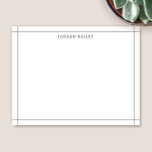 Enkel Mörk Grått Geometric Modern Professionell Anteckningskort<br><div class="desc">Den här designen har en arkitektonisk inspirerad, enkel gräns, med utrymme för en namn/text på grund. Klicka på knappen Anpassa om du vill justera inslagen och/eller ändra texten ytterligare! Det finns variationer i denna utformning, ytterligare färg och samordnade produkter i vår butik, zazzle.com/store/doodlelulu. Kontakta oss om du behöver den här...</div>