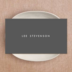 Enkel Mörk Grått minimalistisk modern Professionel Visitkort