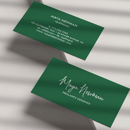 ENKEL MÖRK GRÖNT NAMNTECKNING PROFESSIONELLEN NAMN VISITKORT