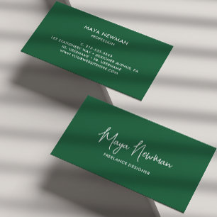ENKEL MÖRK GRÖNT NAMNTECKNING PROFESSIONELLEN NAMN VISITKORT
