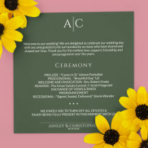 Enkel Mörk Moss Grönt Monogram Bröllop Ceremony