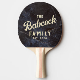 Enkel Mörk Sten Retro Familj Namn & År Pingisracket