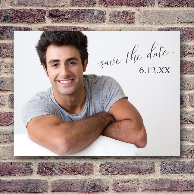 Enkel mörk text Spara datum Examen Vykort (Skapare uppladdad)