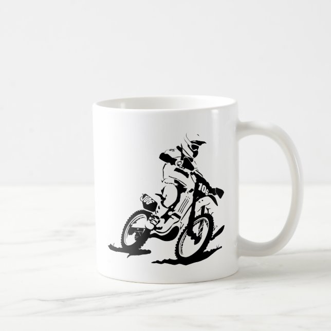 Enkel Motorcross cykel och ryttare Kaffemugg (Höger)