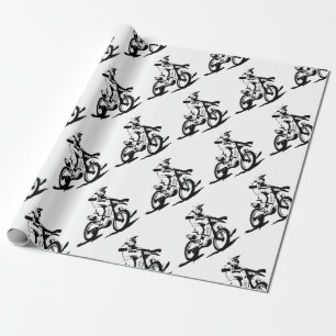 Enkel Motorcross cykel och ryttare Presentpapper