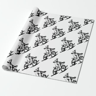 Enkel Motorcross cykel och ryttare Presentpapper