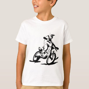 Enkel Motorcross cykel och ryttare T-shirt