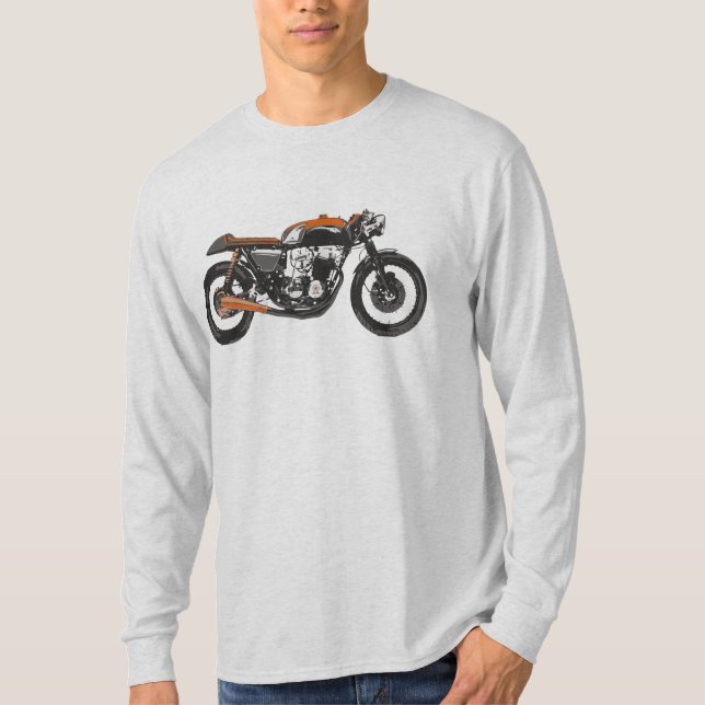 Enkel motorcykel - CafeRacerteckning Tee Shirt (Framsida)