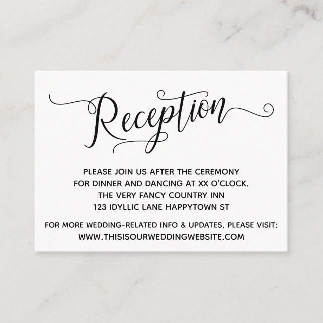 Enkel mottagning, Elegant bröllop Tilläggskort (Framsida)