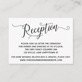 Enkel mottagning, Elegant bröllop Tilläggskort