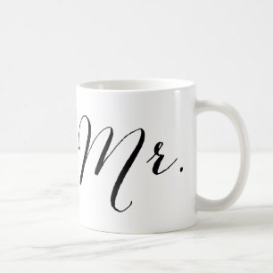 Enkel Mr Script Stilig Modern Bröllopspresent Till Kaffemugg