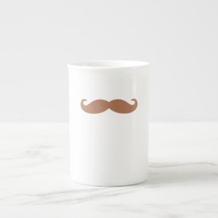 enkel mustasch benporslin mugg
