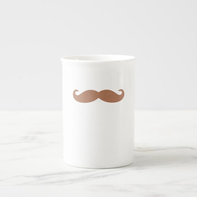 enkel mustasch benporslin mugg (Framsidan)