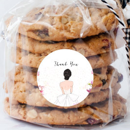 Enkel mysig bröllopsfest runt klistermärke