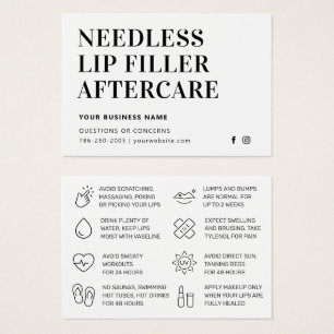 Enkel Nål Läppar Filler Esthetician Aftercare Visitkort