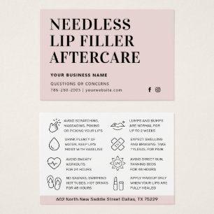 Enkel Nål Läppar Filler Esthetician Aftercare Visitkort
