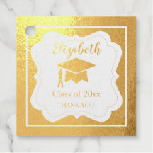 Enkel Namn och Foto Examen Tack