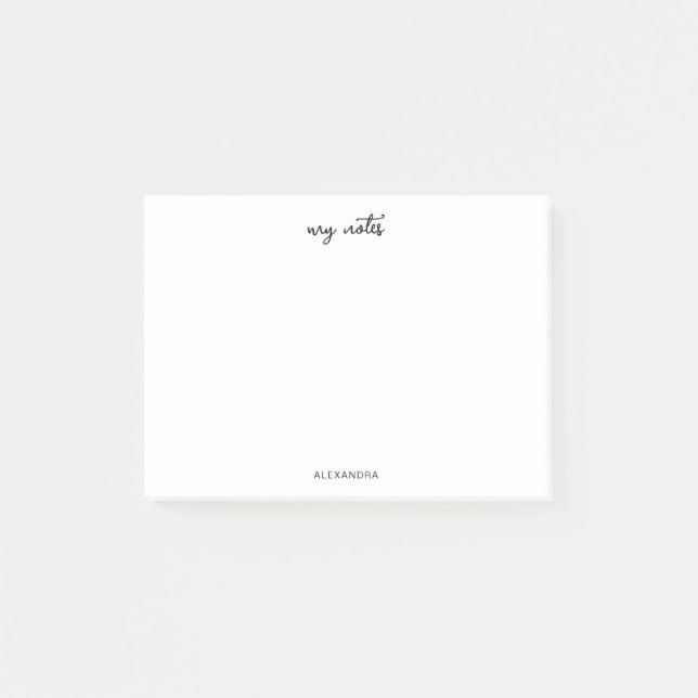 Enkel Namn Post IT-anteckning för skript Post-it Block (Framsida)