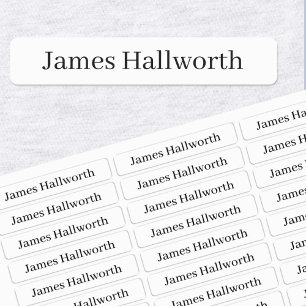 Enkel, Namn, redigerbar text, vattentät Klistermärke