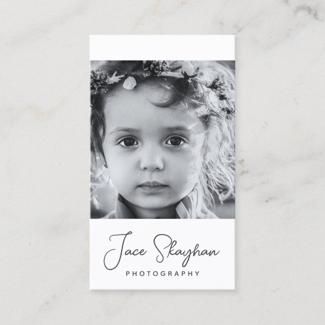 Enkel Namnteckning Elegant-skriptfotografi Visitkort (Framsida)