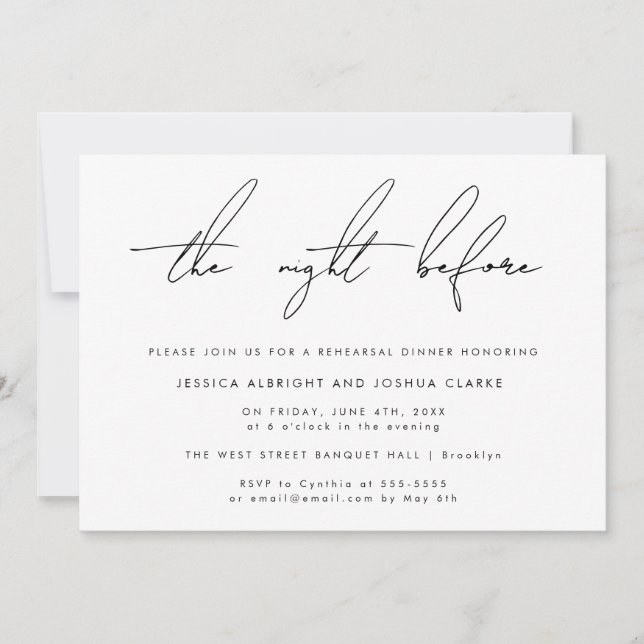 Enkel natt före inbjudan till repetitionsmiddag (Framsida)