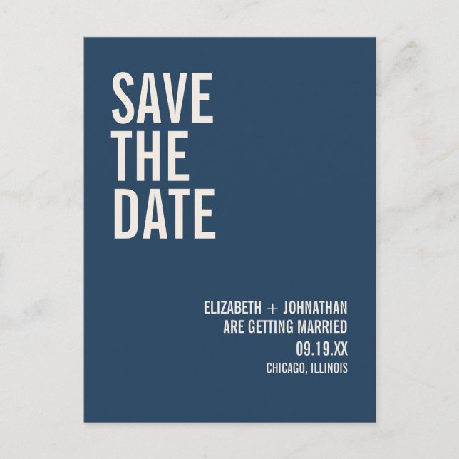 Enkel nautisk typografi Bröllop Save The Date Vykort (Framsida)