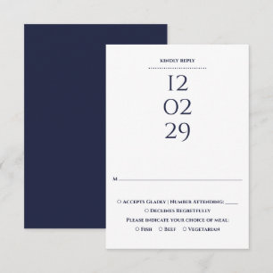 Enkel Navy Blue Special Date Bröllop OSA Kort