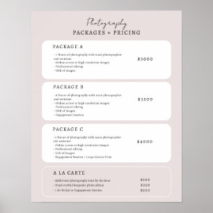Enkel neutral prismalliste-mall poster