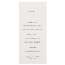 Enkel Neutralt Ivory Beige Bröllop Menu