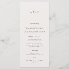 Enkel Neutralt Ivory Beige Bröllop Menu Meny