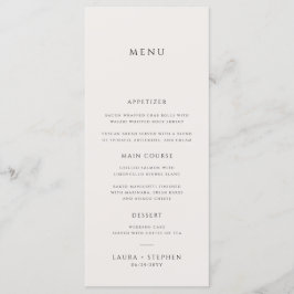 Enkel Neutralt Ivory Beige Bröllop Menu Meny