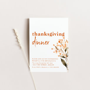 Enkel Neutralt, Thanksgiving, Party Inbjudningar