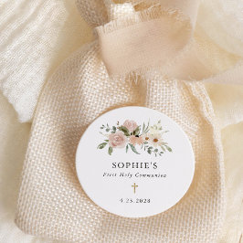 Enkel Neutralt Vattenfärgsblommor första gemenskap Runt Klistermärke