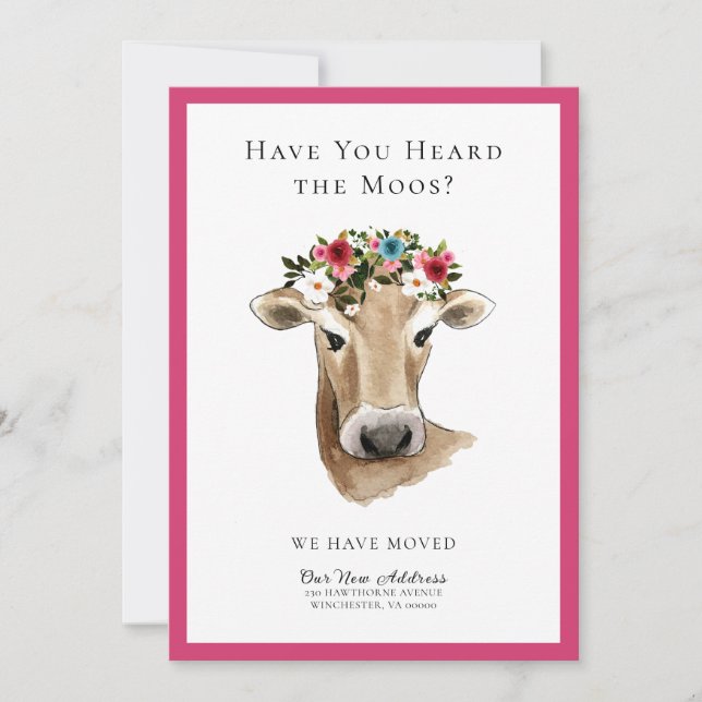 Enkel Ny adress Flytta för kute och Vi har flyttat Meddelande (Framsida)