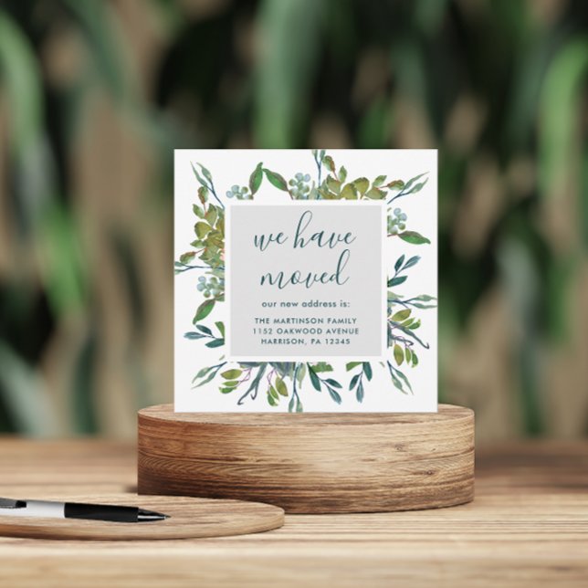 Enkel Ny adress Vi har flyttat för Foliage i Grekl Meddelande (Skapare uppladdad)