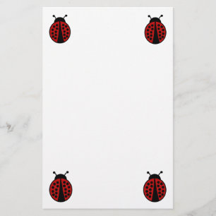 Enkel nyckelpigadesignbrevpapper brevpapper