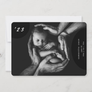 enkel nyfödd foto-kollaps födelsemeddelande meddelande