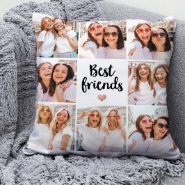 Enkel och Chic | Best Friends Heart Photo Collage Kudde