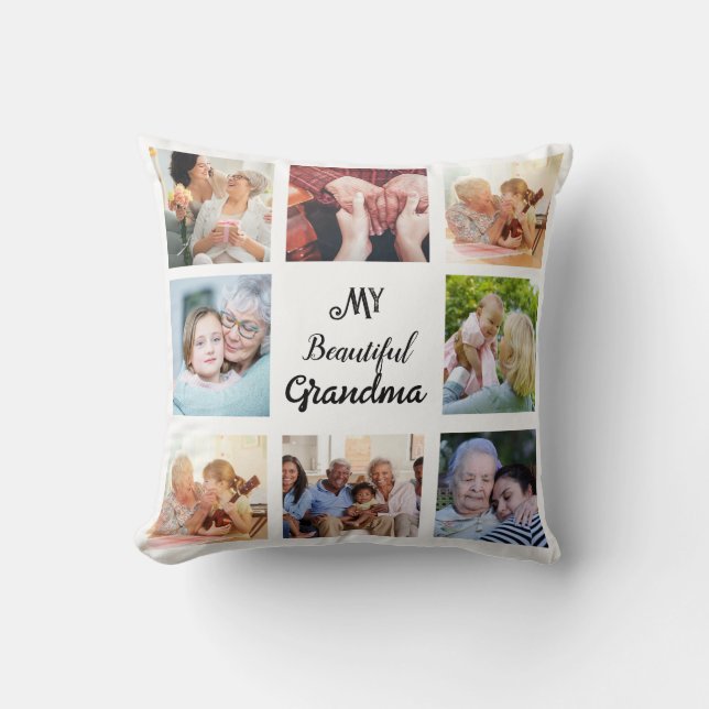 Enkel och Chic| Fotokollage för farmor Kudde (Framsida)