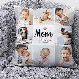 Enkel och Chic | Fotokollage för Mamma med hjärta Kudde